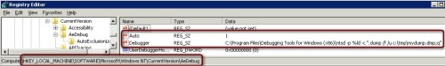 Registring Debugging Tools for Windows x86